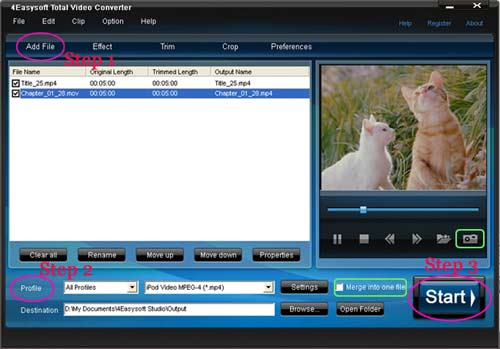 Total Video Converter steps