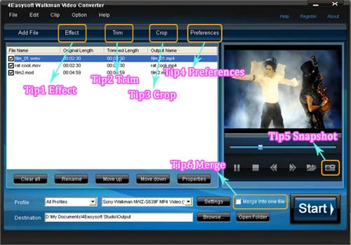 Walkman video converter tips