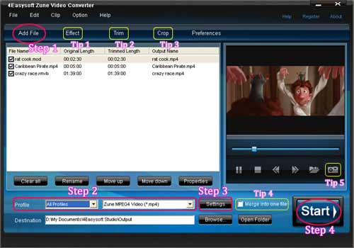 Zune video converter steps