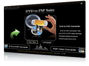DVD to PSP Suite Screen