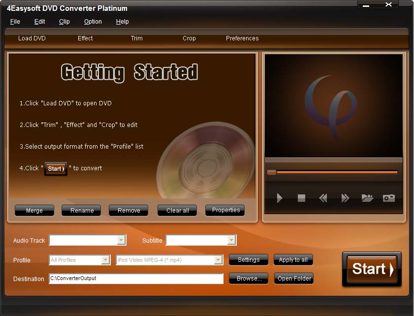 Screenshot of 4Easysoft DVD Converter Platinum