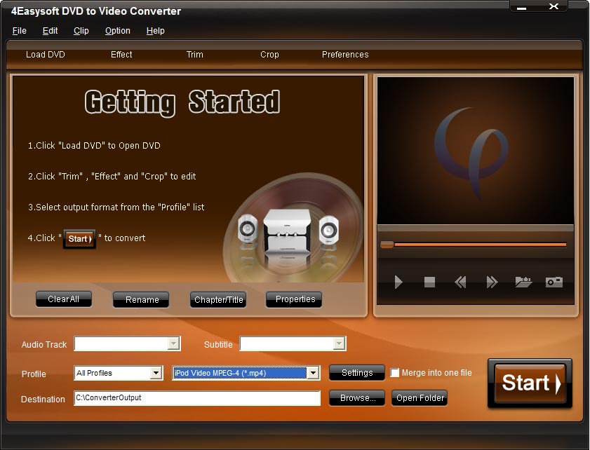 Screenshot of 4Easysoft DVD to Video Converter