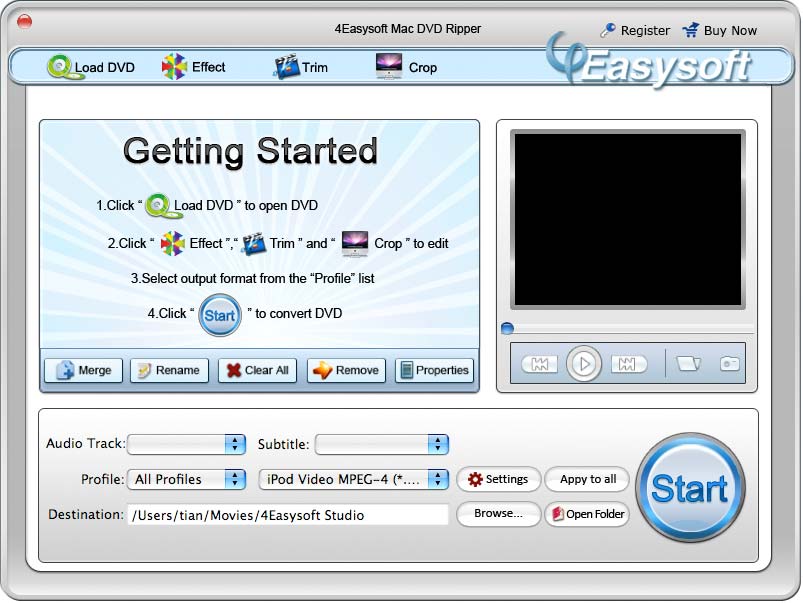 Screenshot of 4Easysoft Mac DVD Ripper 4.1.26