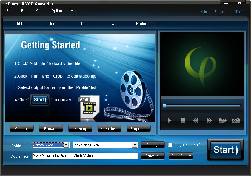 Screenshot of 4Easysoft VOB Converter 4.1.38